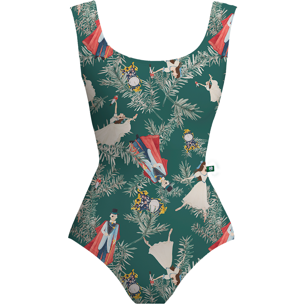 Luckyleo Dancewear Holiday Collection Emerald Party Scene Leotard