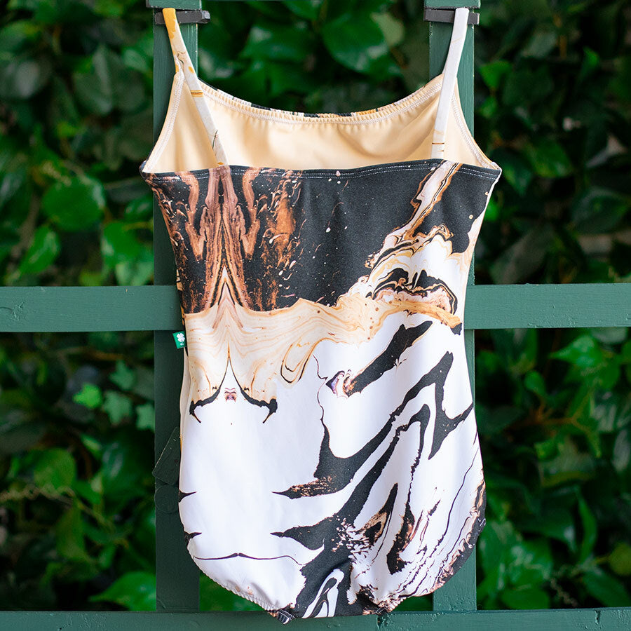 Marble Tiger Print Harmony leotard from Luckyleo Dancewear for Ballet Dancers in Women's sizes and Girl's sizes