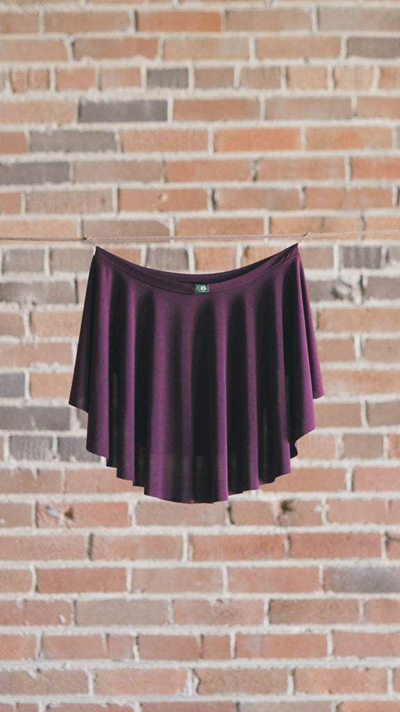 Back view of DIANA ballet skirt from Luckyleo Dancewear in plum color for women or girls