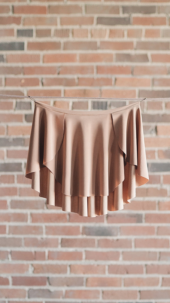DIANA Luckyleo ballet skirt front view - sand color in women's and girls sizes for ballet dance classes.