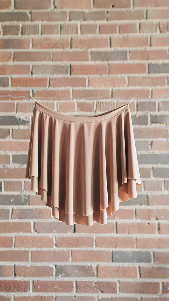 EOS style tan ballet skirt SAB front picture - sandy short skirt from Luckyleo Dancewear for women and girls